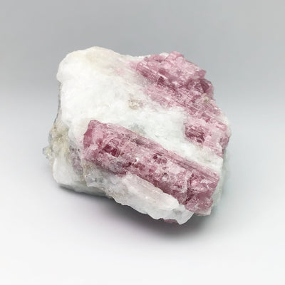 Pink Tourmaline with Aquamarine in Matrix