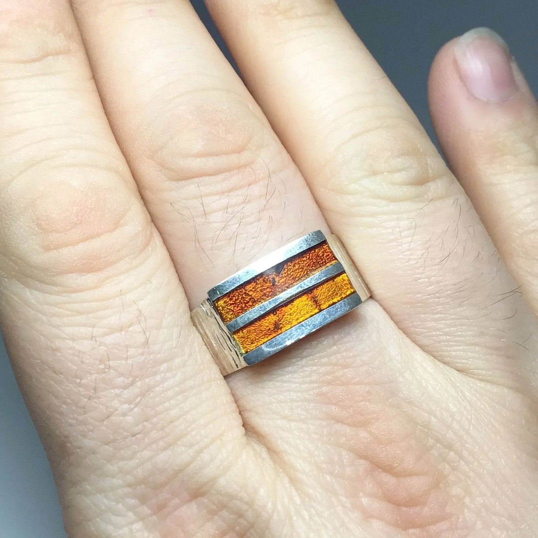 Cognac Amber Ring - Men&