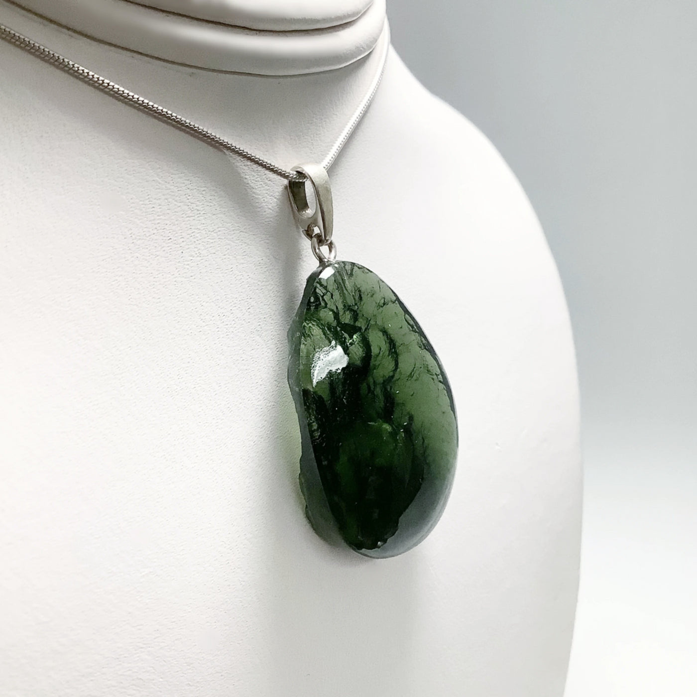Polished Front Moldavite Pendant