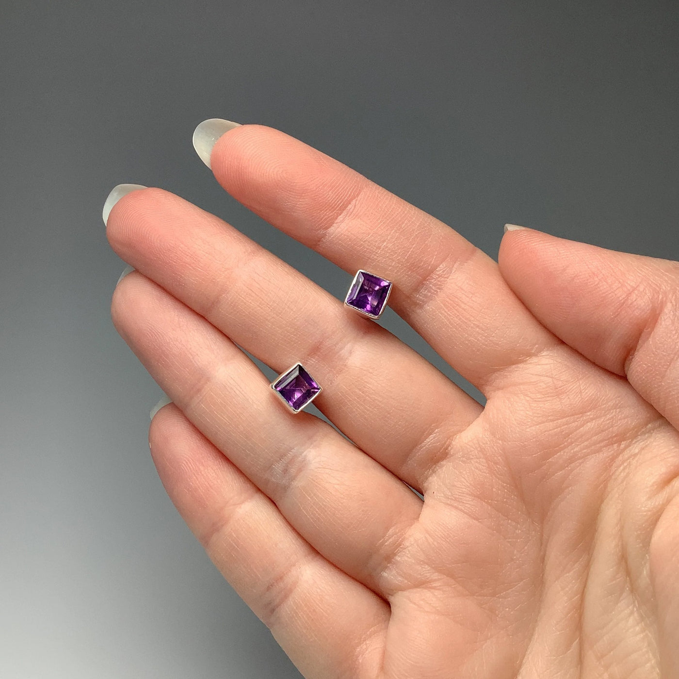 Amethyst Stud Earrings
