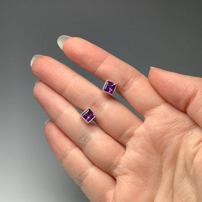 Amethyst Stud Earrings