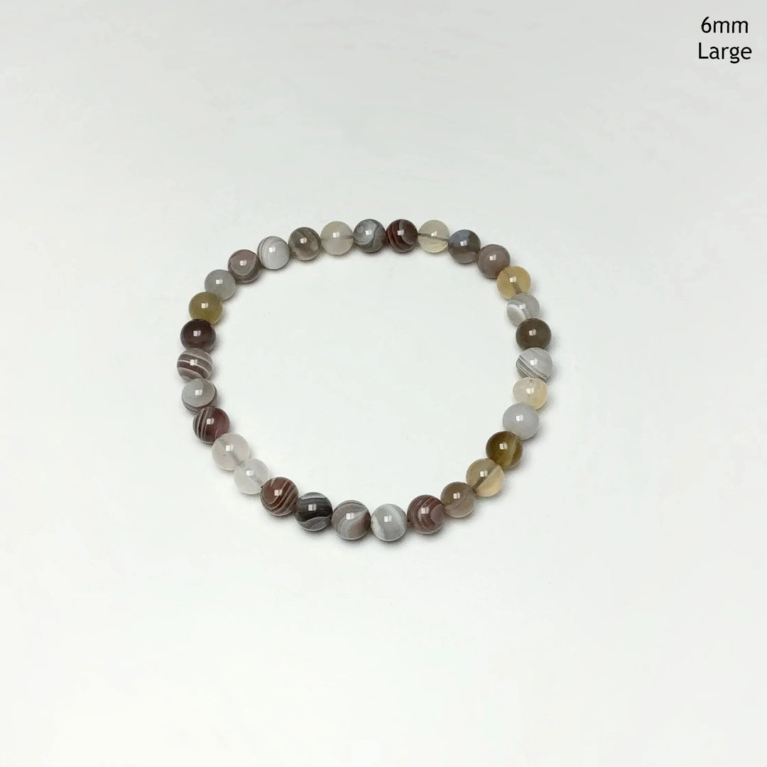 Botswana Agate Beaded Bracelet - Rocks and Gems Canada