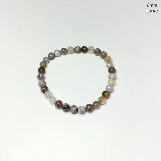 Botswana Agate Beaded Bracelet - Rocks and Gems Canada