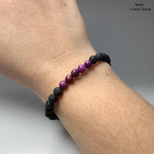 Purple Crazy Lace Agate Beaded Bracelet - Rocks and Gems Canada