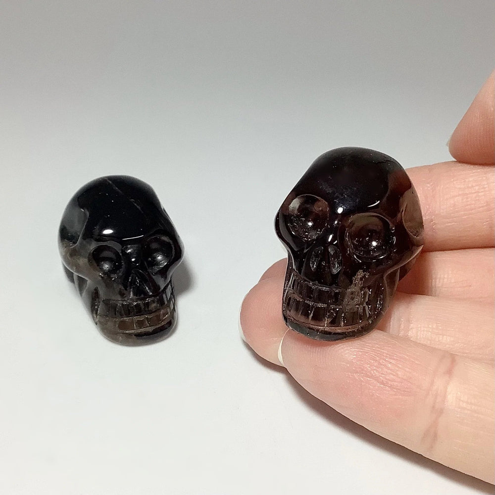 Carved Smoky Quartz  Skull - Rocks and Gems Canada