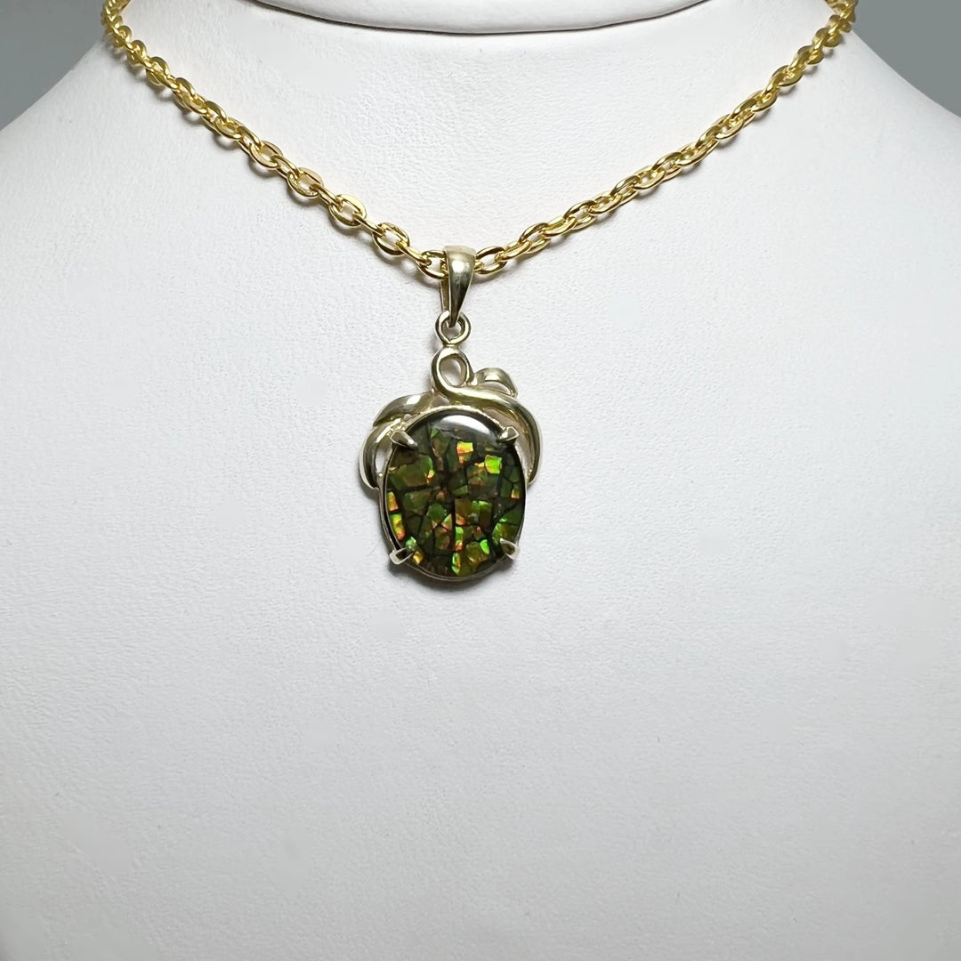 Alberta Ammolite 14K Gold Pendant - Rocks and Gems Canada