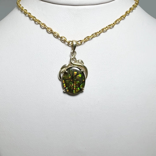 Alberta Ammolite 14K Gold Pendant - Rocks and Gems Canada