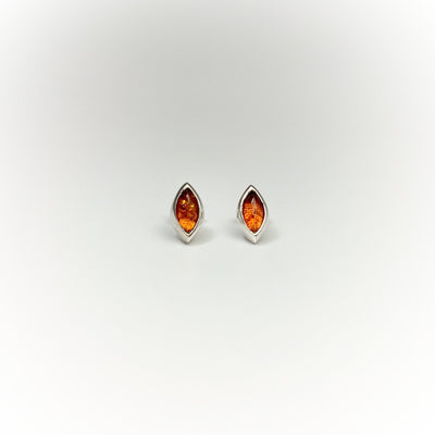 Cognac Amber Stud Earrings