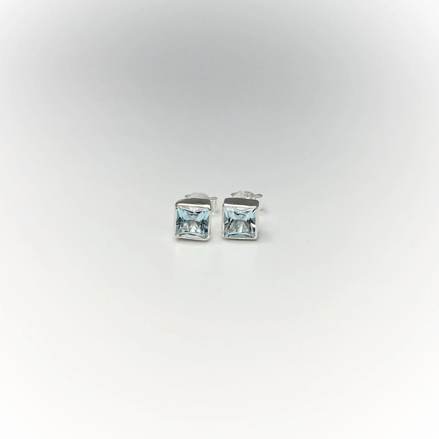 Blue Topaz Stud Earrings