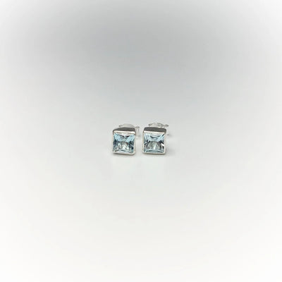 Blue Topaz Stud Earrings