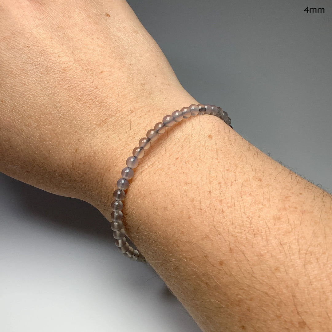 Grey Agate Beaded Bracelet - Rocks and Gems Canada