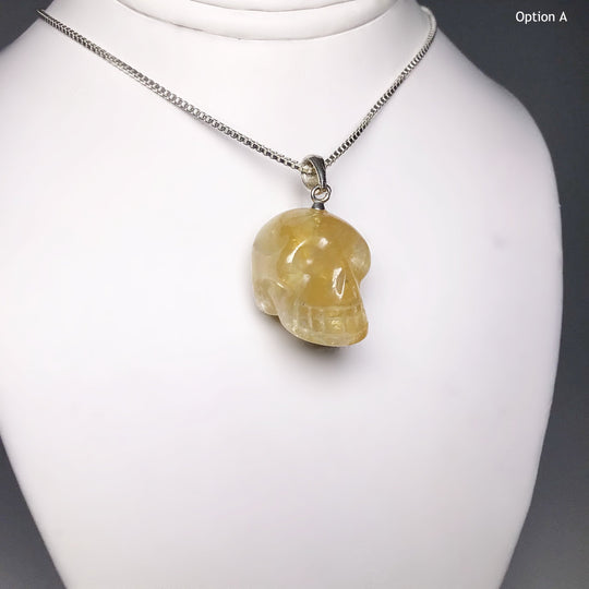 Citrine Skull Pendant - Rocks and Gems Canada