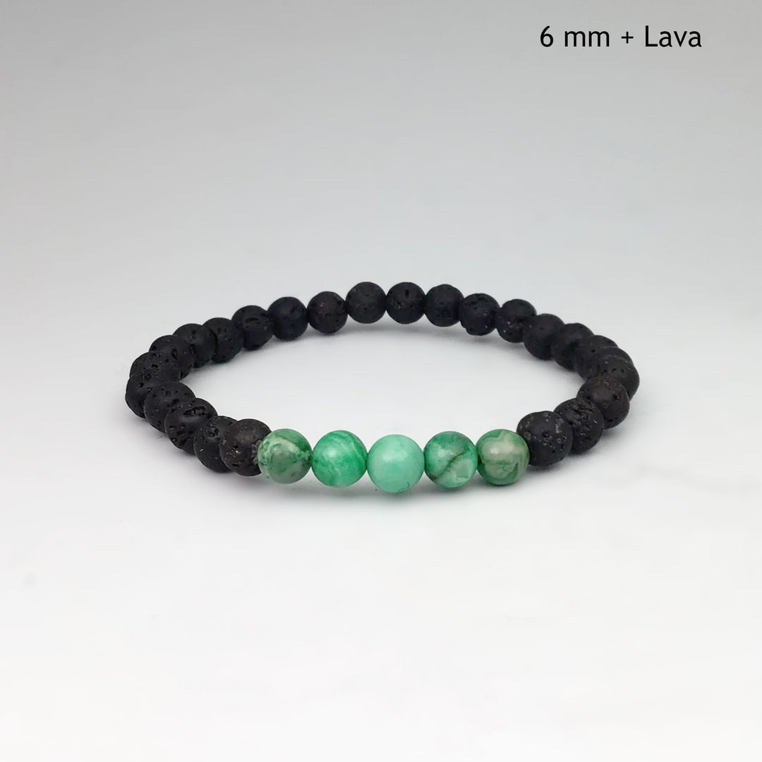 Green Crazy Lace Agate Beaded Bracelet - Rocks and Gems Canada