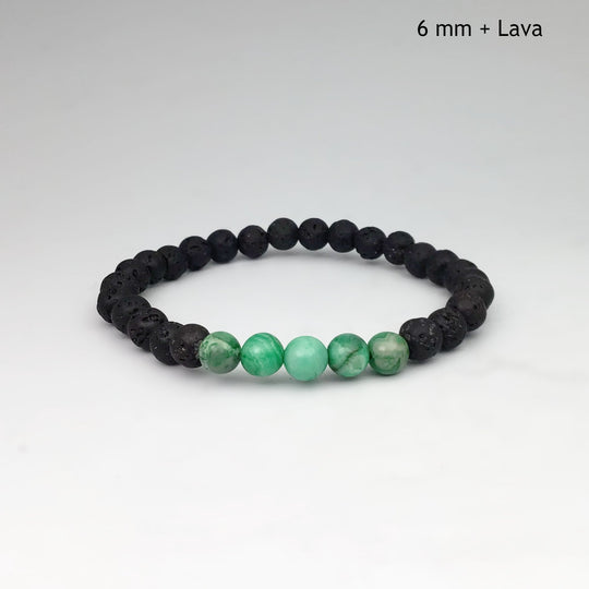 Green Crazy Lace Agate Beaded Bracelet - Rocks and Gems Canada