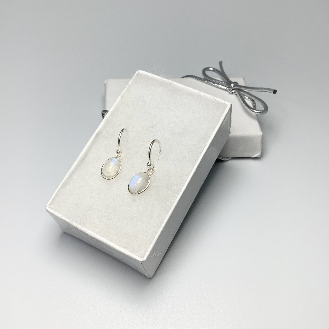 Rainbow Moonstone Dangle Earrings - Rocks and Gems Canada