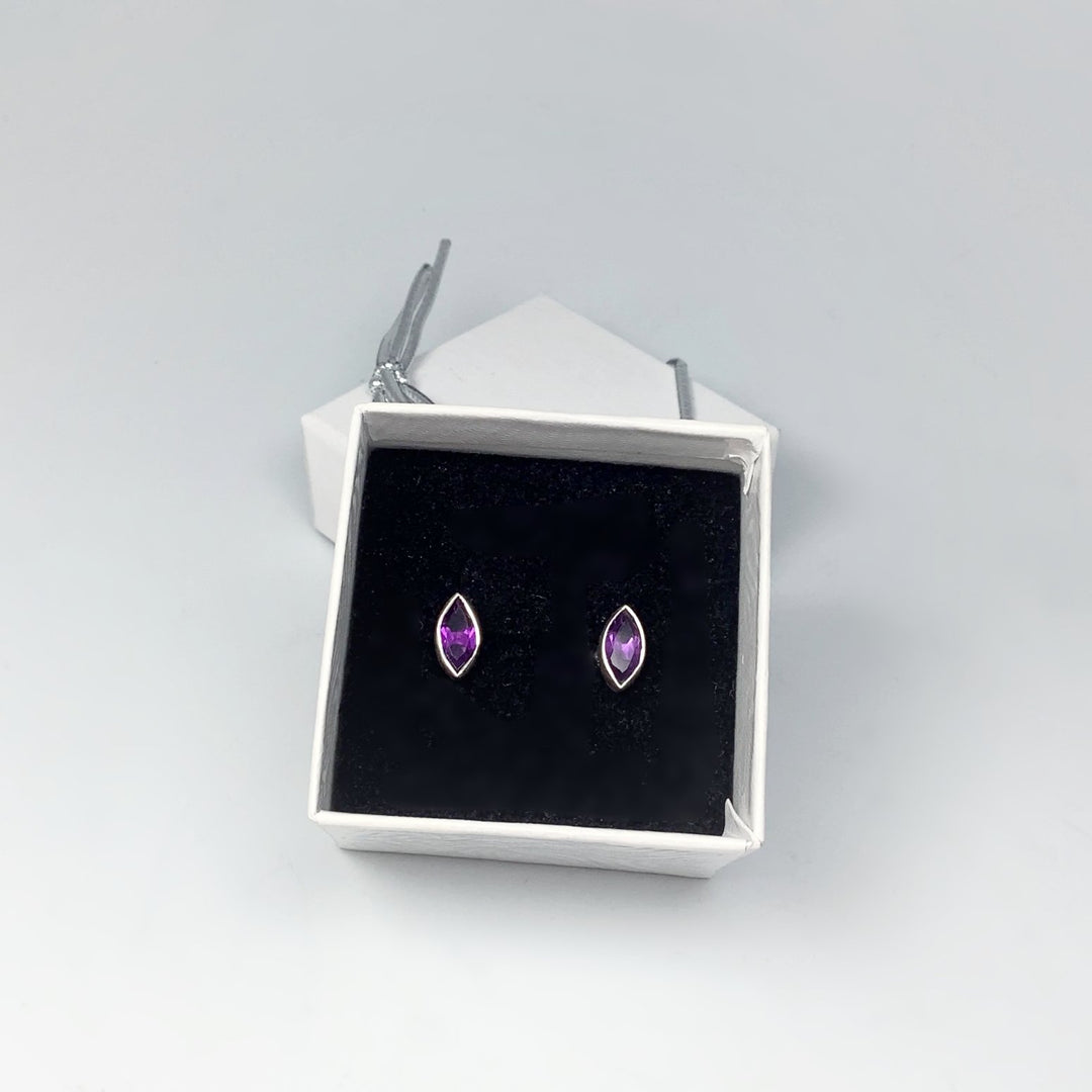 Amethyst Stud Earrings - Rocks and Gems Canada