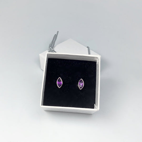 Amethyst Stud Earrings - Rocks and Gems Canada