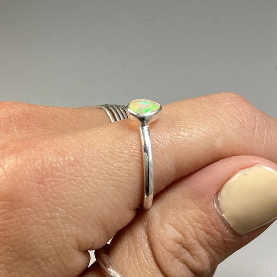 Faceted Ethiopian Fire Opal Ring - Rocks and Gems Canada