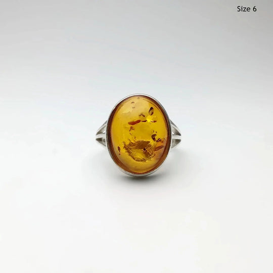 Cognac Amber Ring - Rocks and Gems Canada