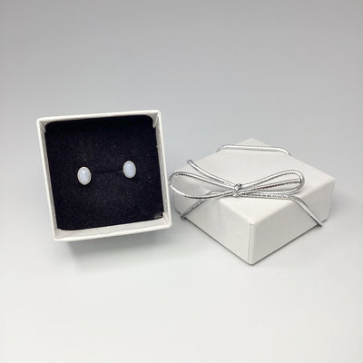 Blue Lace Agate Stud Earrings