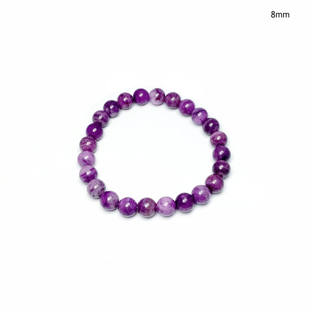 Purple Crazy Lace Agate Beaded Bracelet - Rocks and Gems Canada