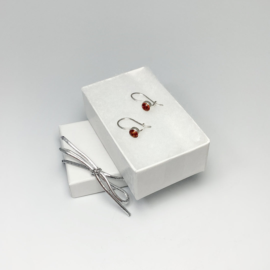 Cognac Amber Dangle Earrings - Rocks and Gems Canada
