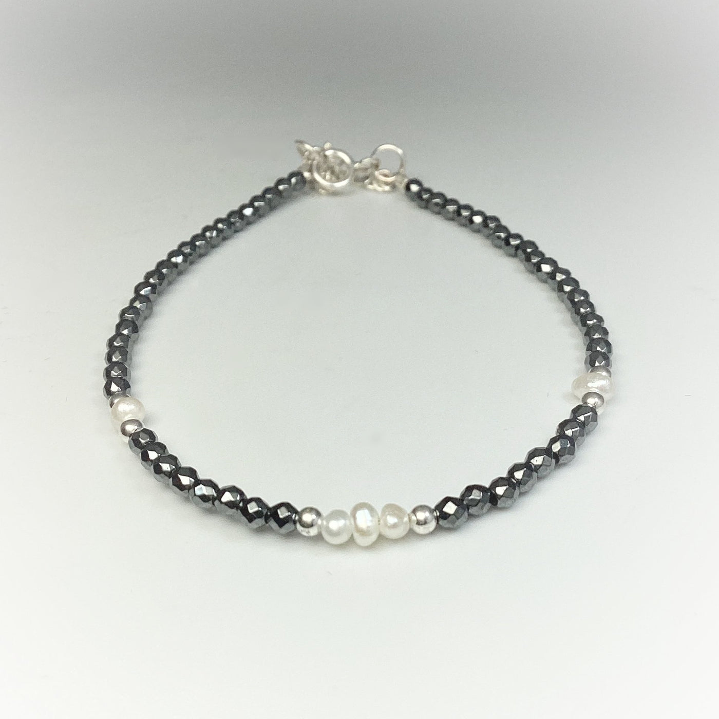 Hematite and Pearl Bracelet