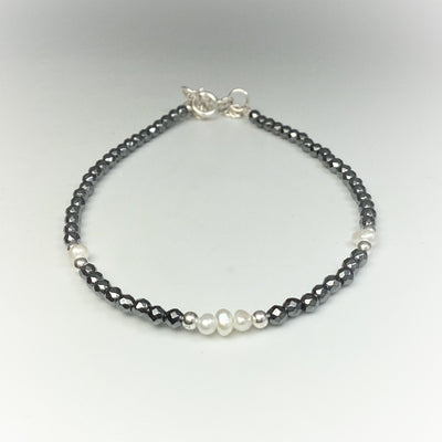 Hematite and Pearl Bracelet