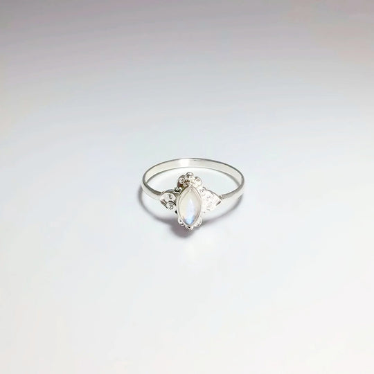 Rainbow Moonstone Ring - Rocks and Gems Canada