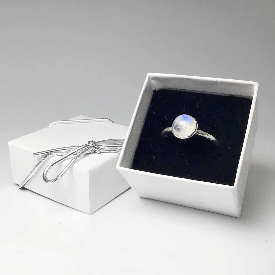 Rainbow Moonstone Ring - Rocks and Gems Canada