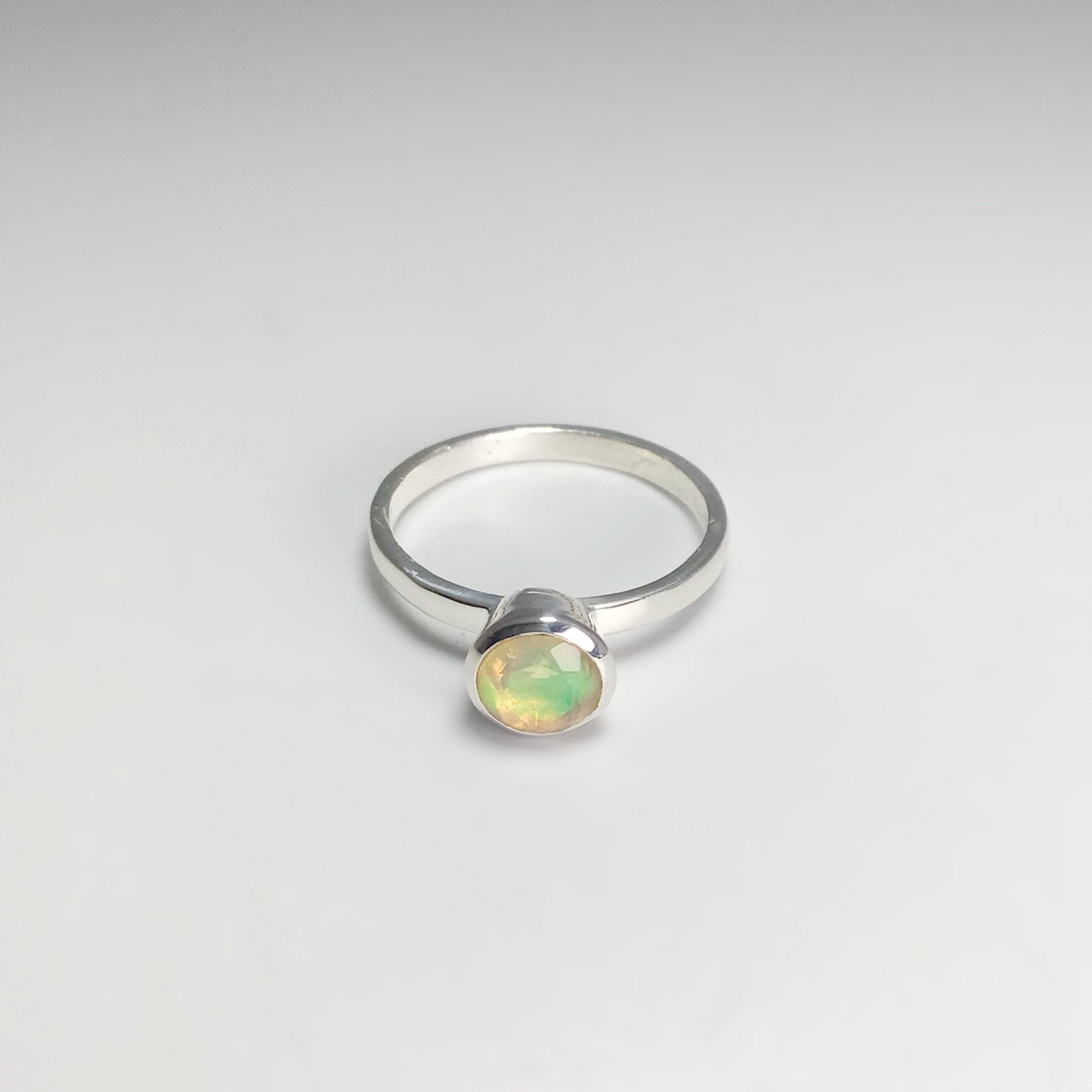 Faceted Ethiopian Fire Opal Ring - Rocks and Gems Canada