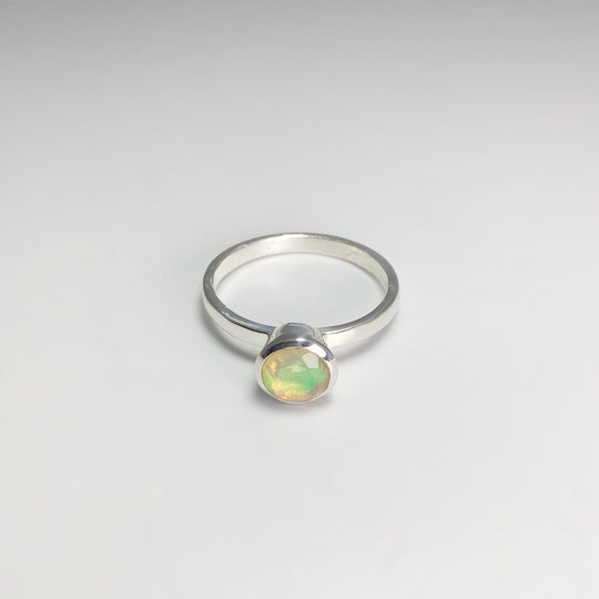 Faceted Ethiopian Fire Opal Ring - Rocks and Gems Canada
