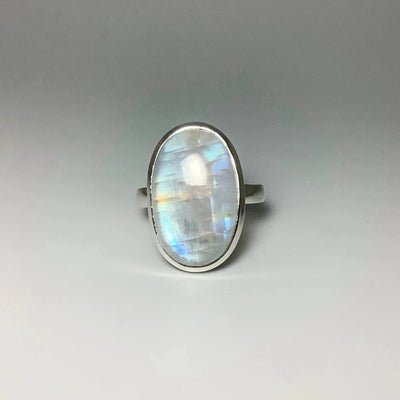 Rainbow Moonstone Ring - Size 7.25