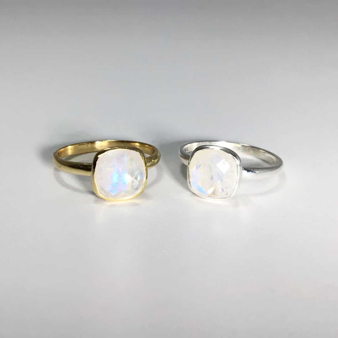 Rainbow Moonstone Ring - Rocks and Gems Canada