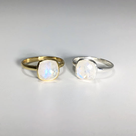 Rainbow Moonstone Ring - Rocks and Gems Canada