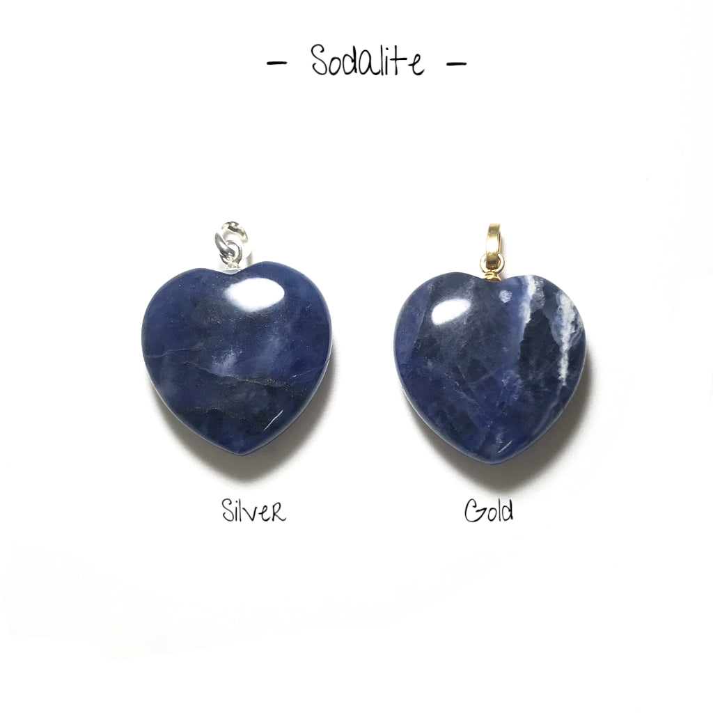 Heart Shaped Gemstone Pendant - Small