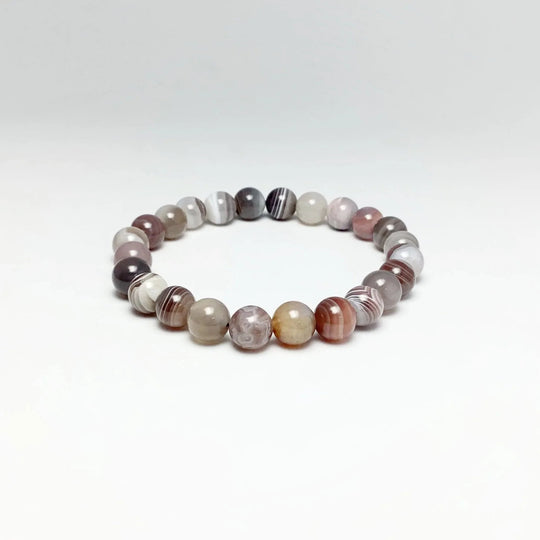 Botswana Agate Beaded Bracelet - Rocks and Gems Canada