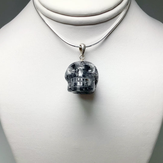 Tourmalated Quartz Skull Pendant - Rocks and Gems Canada