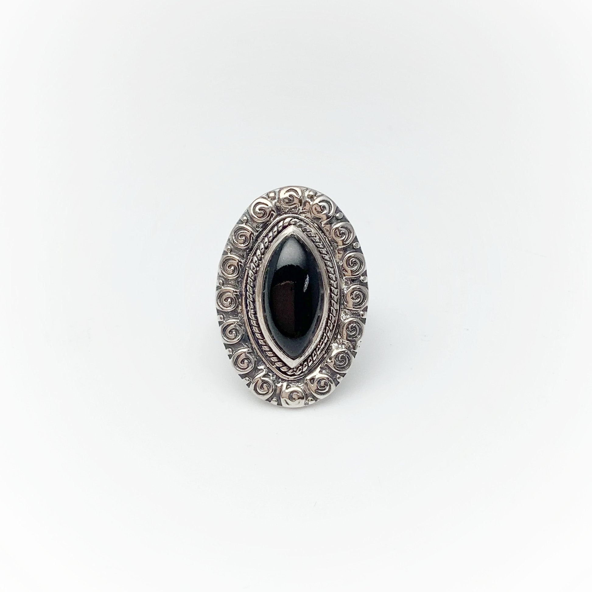 Black Onyx Bohemian Style Ring - Rocks and Gems Canada