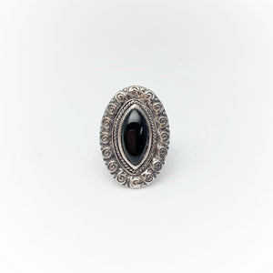Black Onyx Bohemian Style Ring