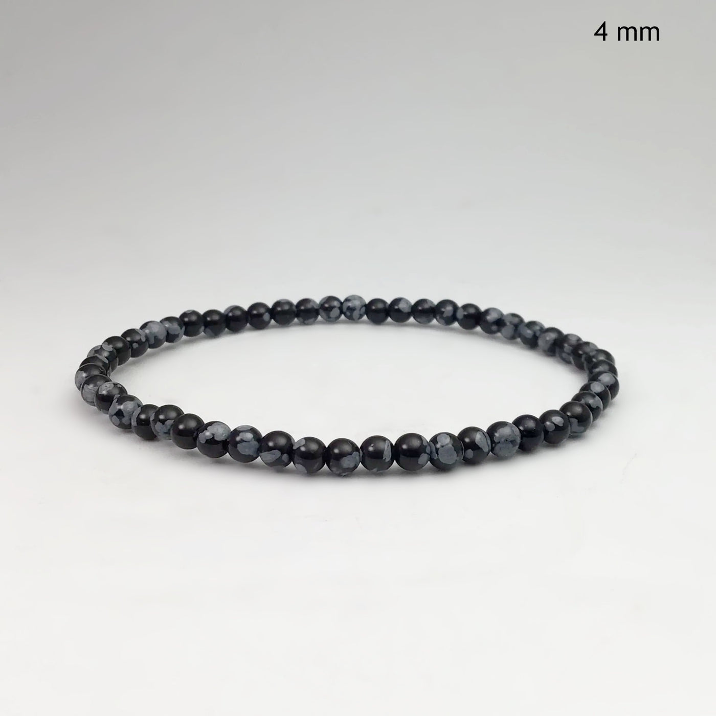 Snowflake Obsidian Beaded Bracelet