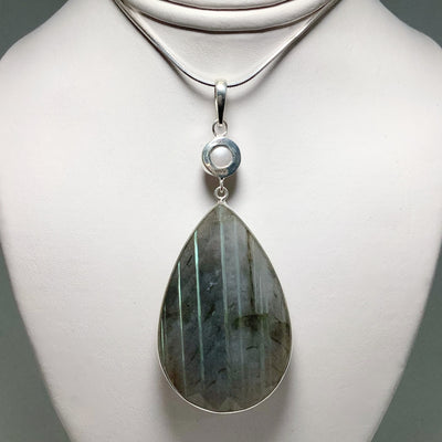 Faceted Labradorite and Pearl Pendant