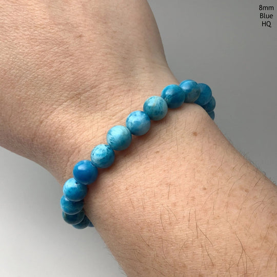 Blue Apatite Beaded Bracelet - Rocks and Gems Canada