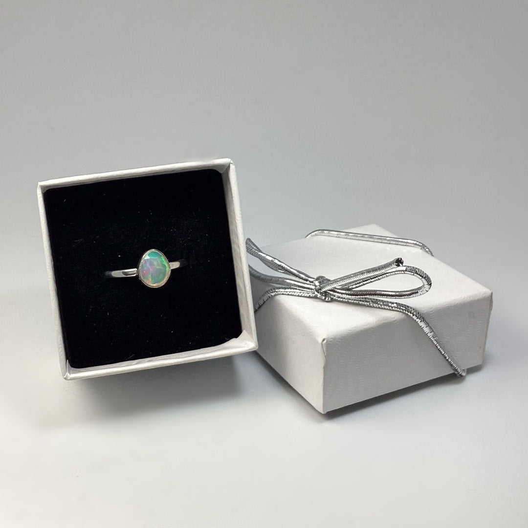Faceted Ethiopian Fire Opal Ring - Rocks and Gems Canada