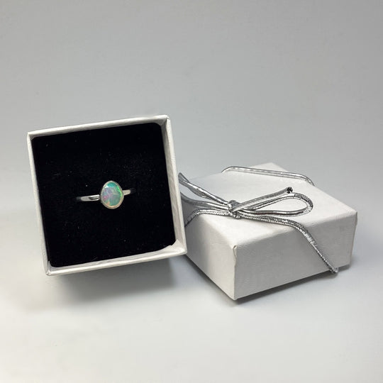 Faceted Ethiopian Fire Opal Ring - Rocks and Gems Canada