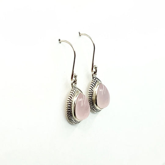 Rose Quartz Dangle Earrings - Rocks and Gems Canada