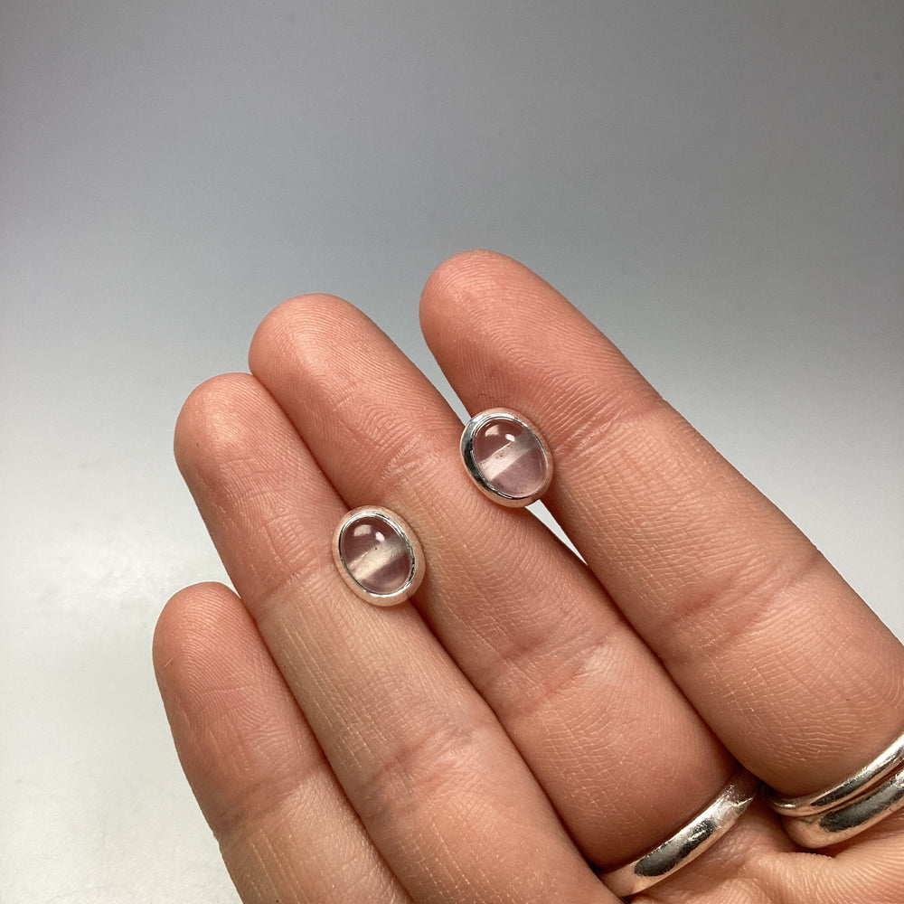 Rose Quartz Stud Earrings - Rocks and Gems Canada