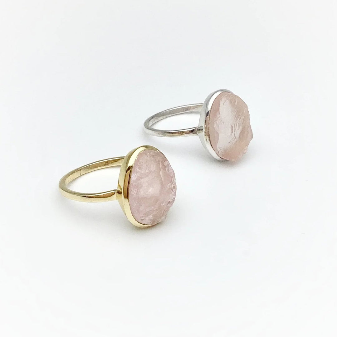 Raw Rose Quartz Ring - Rocks and Gems Canada