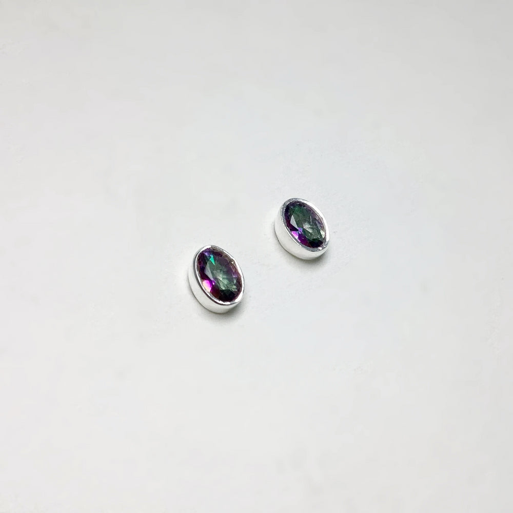 Mystic Topaz Stud Earrings - Rocks and Gems Canada