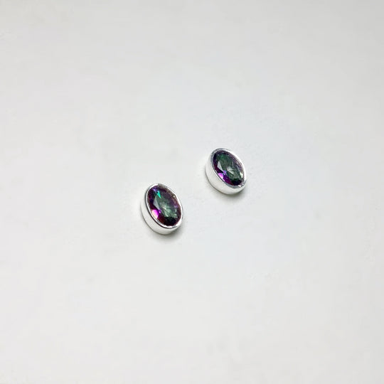 Mystic Topaz Stud Earrings - Rocks and Gems Canada
